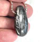 DVH/PC 43ct Big Black Silver Moonstone Bead Madagascar 34x16x11mm (5875)