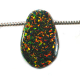 DVH 14ct Black Bello Opal Bead Pendant Synthetic OOAK Big Hole 23x15x8 (5779)