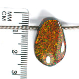 DVH 14ct Black Bello Opal Bead Pendant Synthetic OOAK Big Hole 23x15x8 (5779)