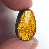 DVH 14ct Black Bello Opal Bead Pendant Synthetic OOAK Big Hole 23x15x8 (5779)