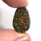 DVH 14ct Black Bello Opal Bead Pendant Synthetic OOAK Big Hole 23x15x8 (5779)