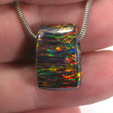 DVH 15ct Black Bello Opal Bead Pendant Synthetic OOAK Big Hole 20x14x10 (5780)