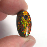 DVH 15ct Black Bello Opal Bead Pendant Synthetic OOAK Big Hole 20x14x10 (5780)