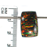 DVH 15ct Black Bello Opal Bead Pendant Synthetic OOAK Big Hole 20x14x10 (5780)