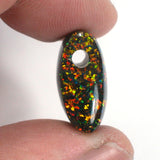 DVH 15ct Black Bello Opal Bead Pendant Synthetic OOAK Big Hole 20x14x10 (5780)