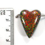 DVH 32ct Black Bello Opal Heart Bead Pendant Synthetic OOAK Big Hole 27x20x13 (5788)