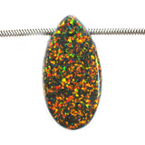 DVH 10.5ct Black Bello Opal Bead Pendant Synthetic OOAK Big Hole 27x14x6 (5789)