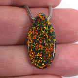 DVH 10.5ct Black Bello Opal Bead Pendant Synthetic OOAK Big Hole 27x14x6 (5789)