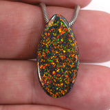 DVH 10.5ct Black Bello Opal Bead Pendant Synthetic OOAK Big Hole 27x14x6 (5789)