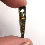 DVH 10.5ct Black Bello Opal Bead Pendant Synthetic OOAK Big Hole 27x14x6 (5789)