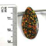 DVH 10.5ct Black Bello Opal Bead Pendant Synthetic OOAK Big Hole 27x14x6 (5789)