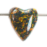 DVH 16ct Black Bello Opal Heart Bead Pendant Synthetic OOAK Big Hole 20x17x11 (5790