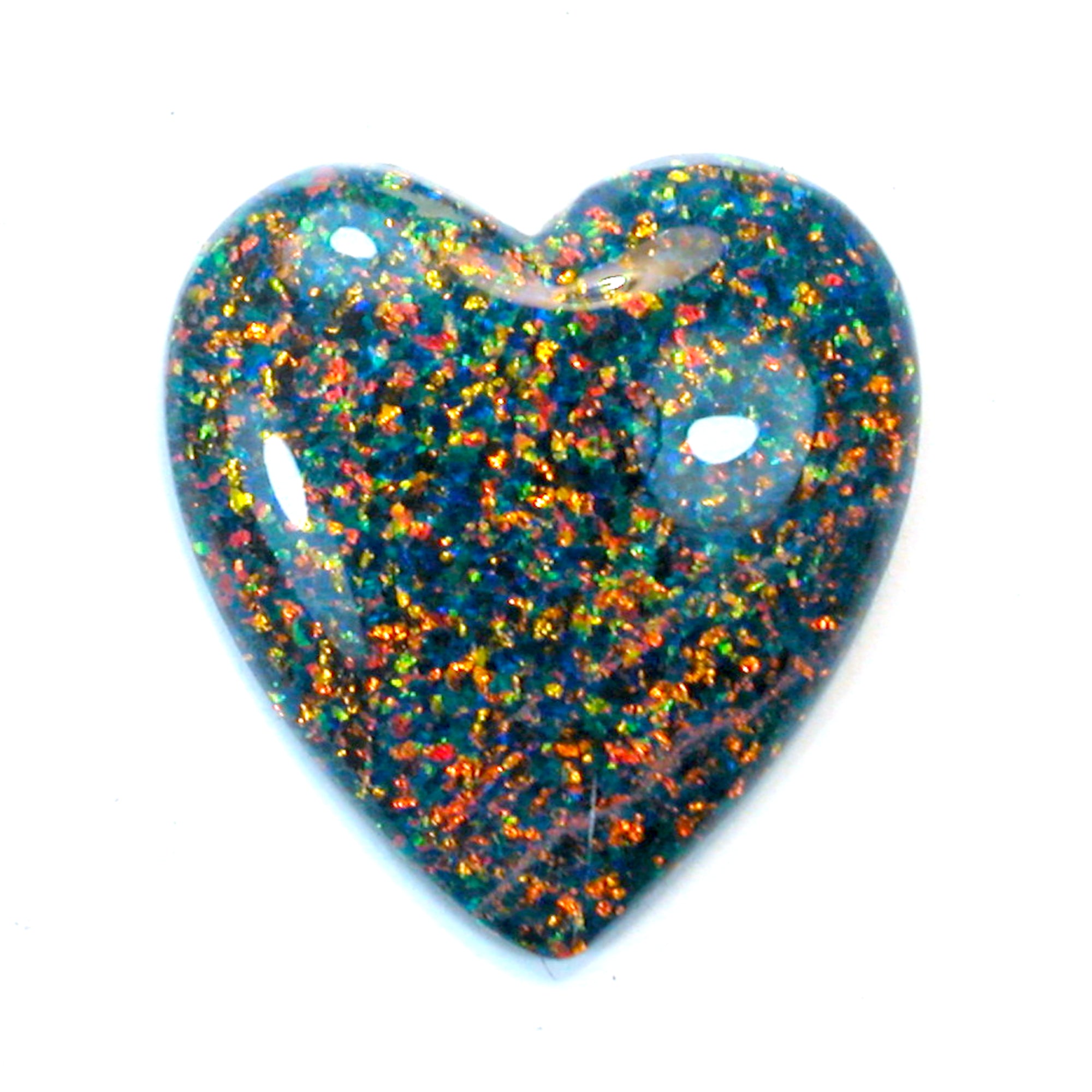DVH 28ct Bello Opal Heart Cabochon Synthetic OOAK 10x9x6mm (5801) - DVHdesigns