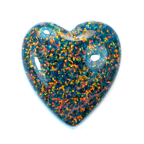 DVH 28ct Bello Opal Heart Cabochon Synthetic OOAK 10x9x6mm (5801) - DVHdesigns