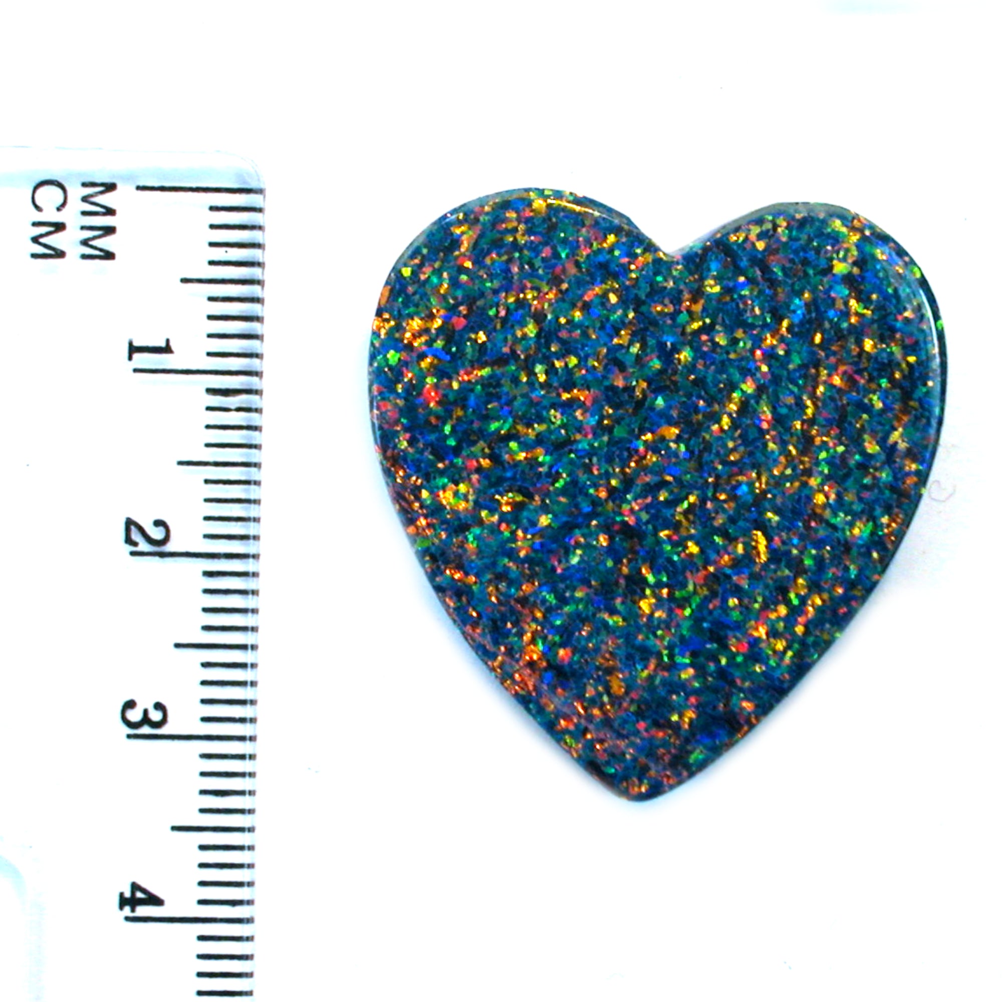 DVH 28ct Bello Opal Heart Cabochon Synthetic OOAK 10x9x6mm (5801) - DVHdesigns