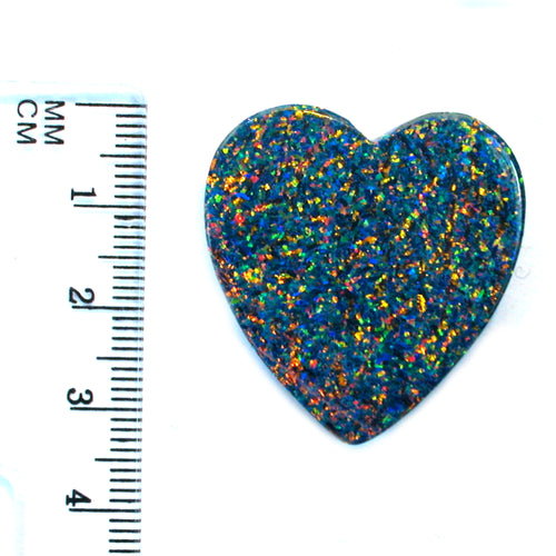 DVH 28ct Bello Opal Heart Cabochon Synthetic OOAK 10x9x6mm (5801) - DVHdesigns