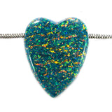 DVH 24ct Black Bello Opal Heart Bead Synthetic OOAK Big Hole 28x22x8mm (5814)