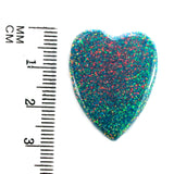 DVH 24ct Black Bello Opal Heart Bead Synthetic OOAK Big Hole 28x22x8mm (5814)