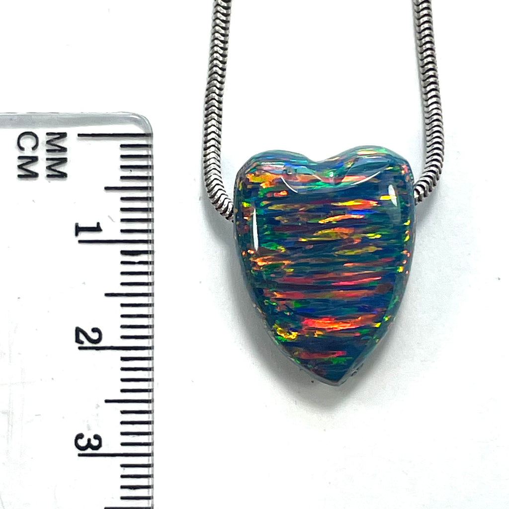 DVH 16ct Black Bello Opal Bead Pendant Synthetic OOAK Big Hole 22x17x10mm (5892) - DVHdesigns