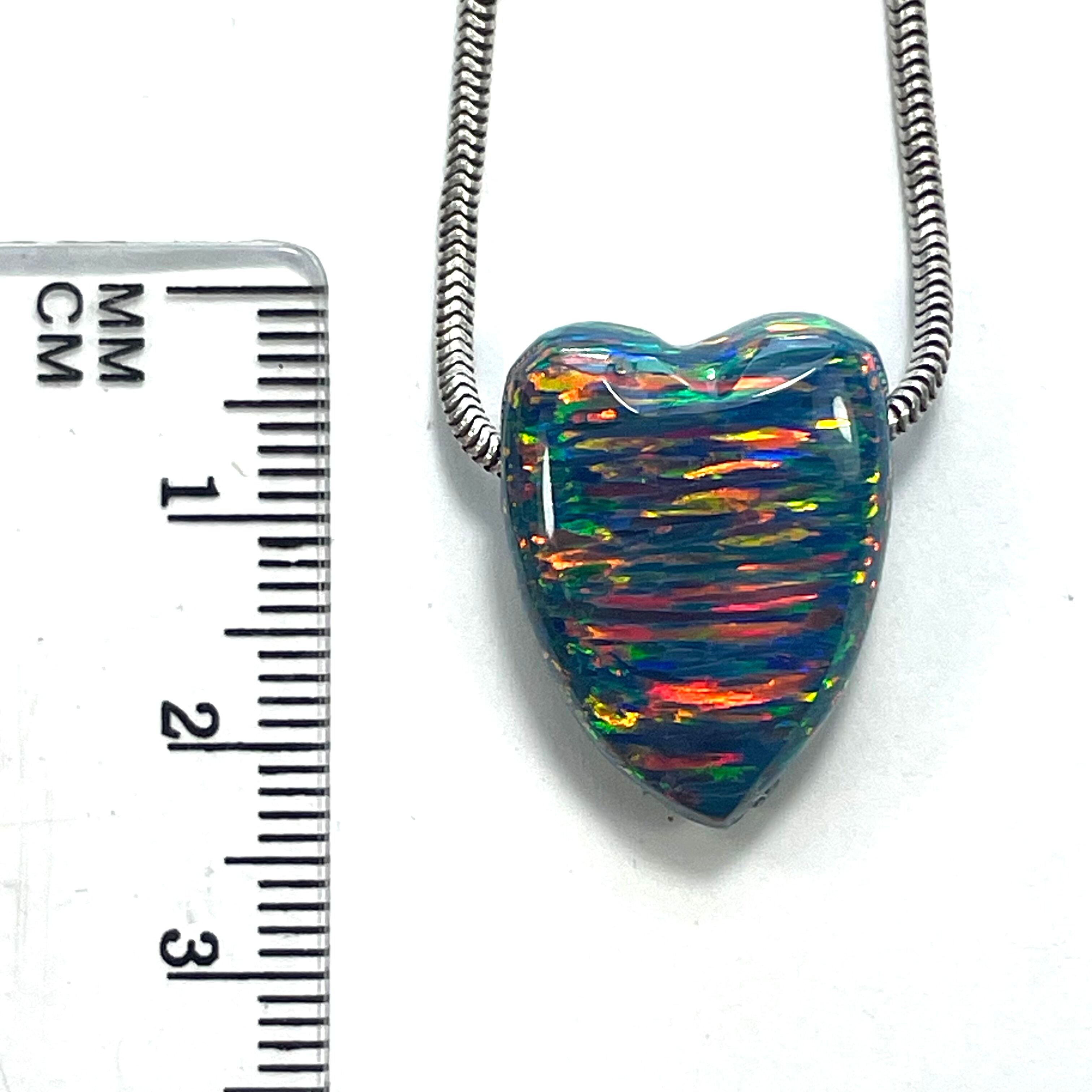DVH 16ct Black Bello Opal Bead Pendant Synthetic OOAK Big Hole 22x17x10mm (5892) - DVHdesigns