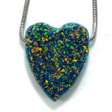 DVH 25ct Black Bello Opal Bead Pendant Synthetic OOAK Big Hole 28x23x9mm (5894)