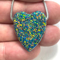 DVH 25ct Black Bello Opal Bead Pendant Synthetic OOAK Big Hole 28x23x9mm (5894) - DVHdesigns