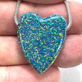 DVH 25ct Black Bello Opal Bead Pendant Synthetic OOAK Big Hole 28x23x9mm (5894)