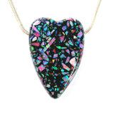 DVH 49ct Bello Opal Heart Bead Synthetic UV Reactive Black Light 35x24x10 (5782)