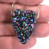 DVH 49ct Bello Opal Heart Bead Synthetic UV Reactive Black Light 35x24x10 (5782)