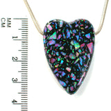 DVH 49ct Bello Opal Heart Bead Synthetic UV Reactive Black Light 35x24x10 (5782)