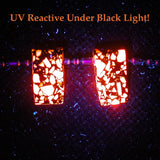 DVH 13ct Mosaic Bello Opal Bead Pair Synthetic UV Reactive Black Light 16x9x7 each (5784)