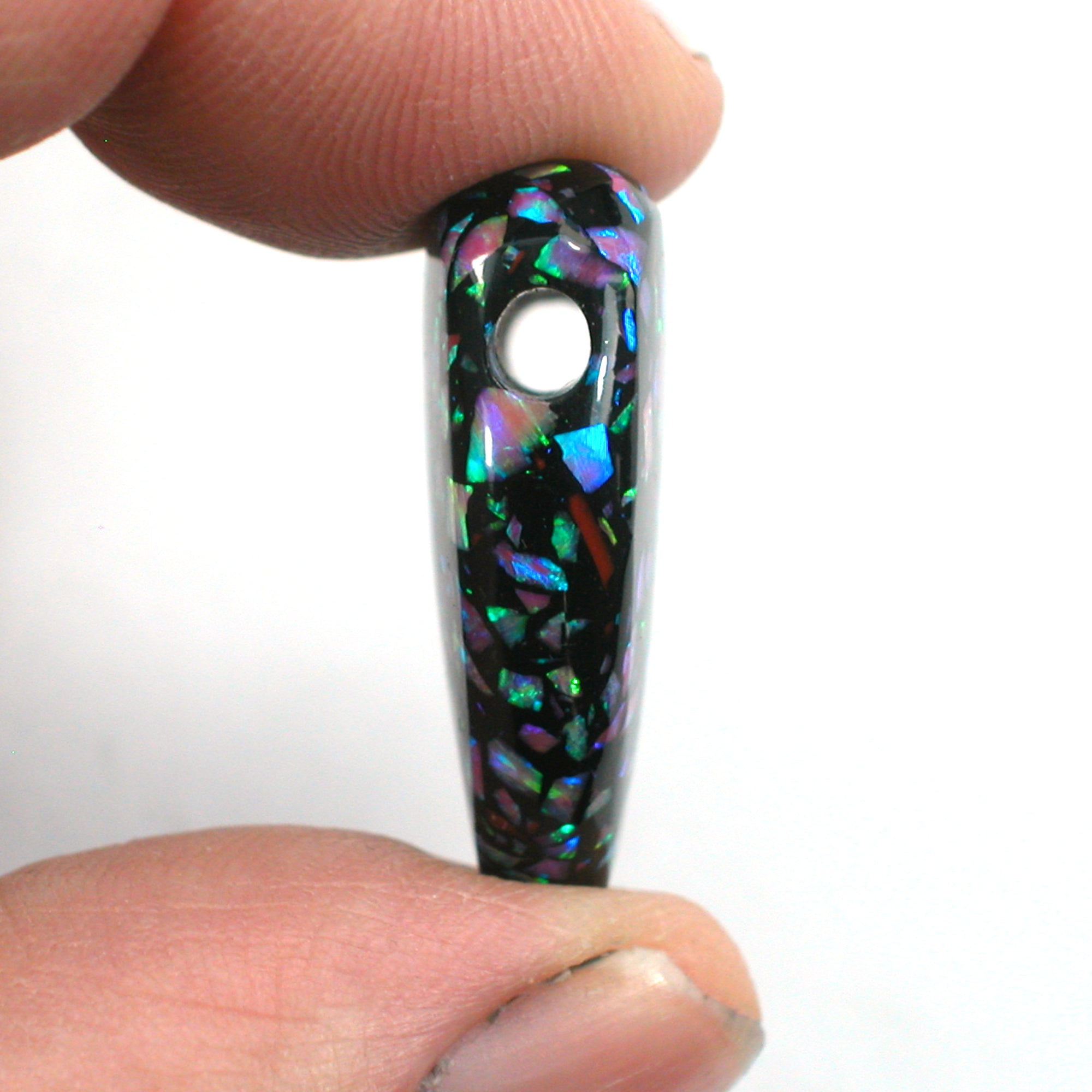 DVH 32ct Bello Opal Heart Bead Synthetic UV Reactive Black Light 27x23x9 (5786) - DVHdesigns