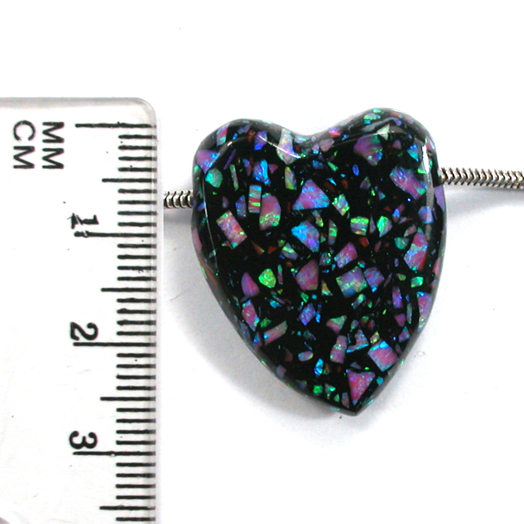 DVH 32ct Bello Opal Heart Bead Synthetic UV Reactive Black Light 27x23x9 (5786) - DVHdesigns