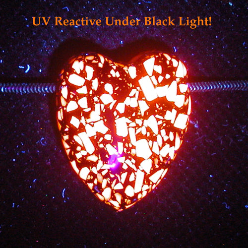 DVH 32ct Bello Opal Heart Bead Synthetic UV Reactive Black Light 27x23x9 (5786) - DVHdesigns