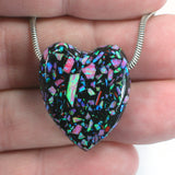 DVH 33ct Bello Opal Heart Bead Synthetic UV Reactive Black Light 27x23x11 (5791)