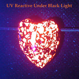 DVH 33ct Bello Opal Heart Bead Synthetic UV Reactive Black Light 27x23x11 (5791)