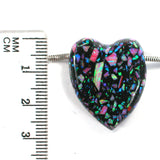 DVH 33ct Bello Opal Heart Bead Synthetic UV Reactive Black Light 27x23x11 (5791)