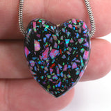 DVH 41ct Bello Opal Heart Bead Synthetic UV Reactive Black Light 29x24x11 (5792)