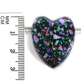 DVH 41ct Bello Opal Heart Bead Synthetic UV Reactive Black Light 29x24x11 (5792)