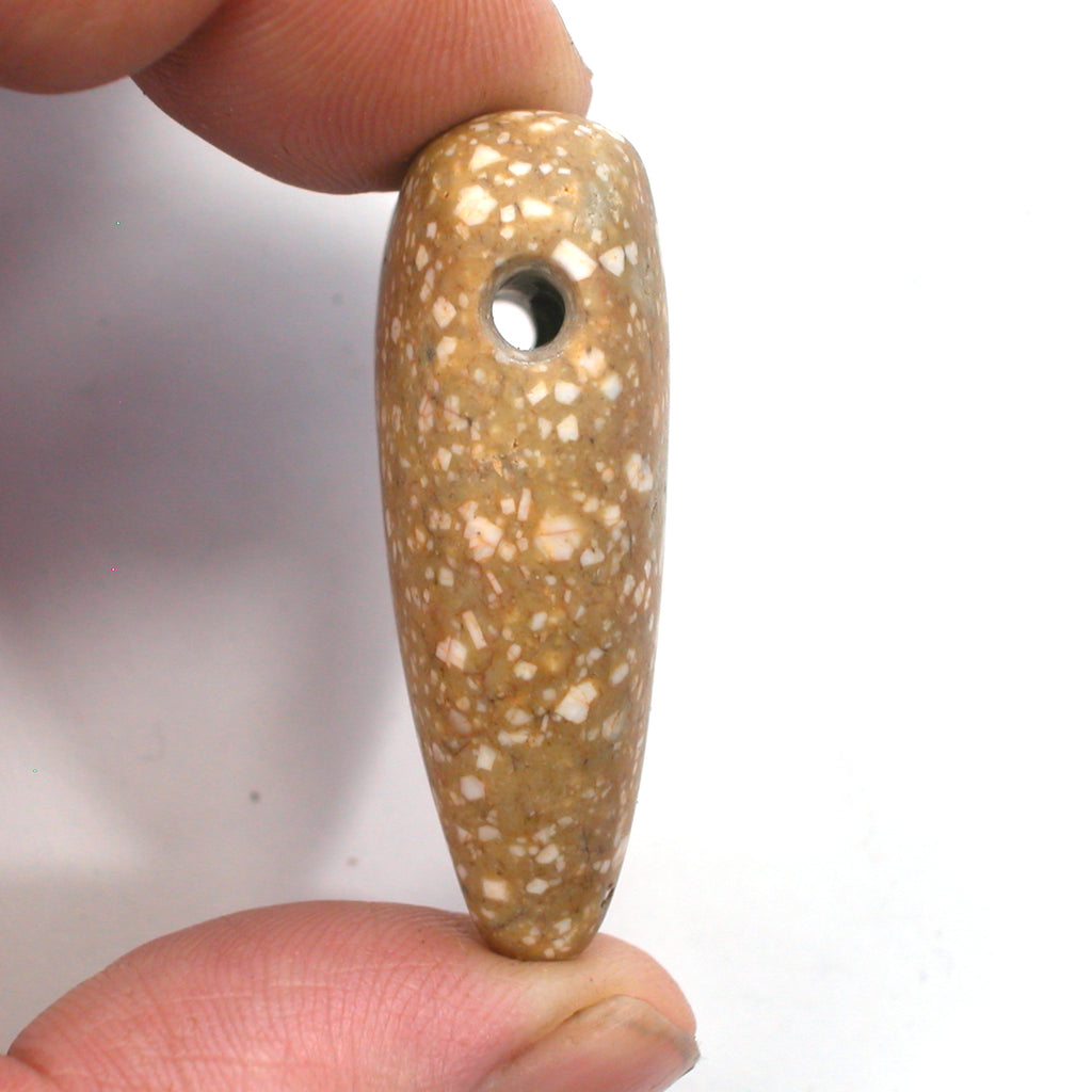 DVH Porphyry Heart of Stone Bead Pendant Handmade Matte 41x27x14 (5267) - DVHdesigns
