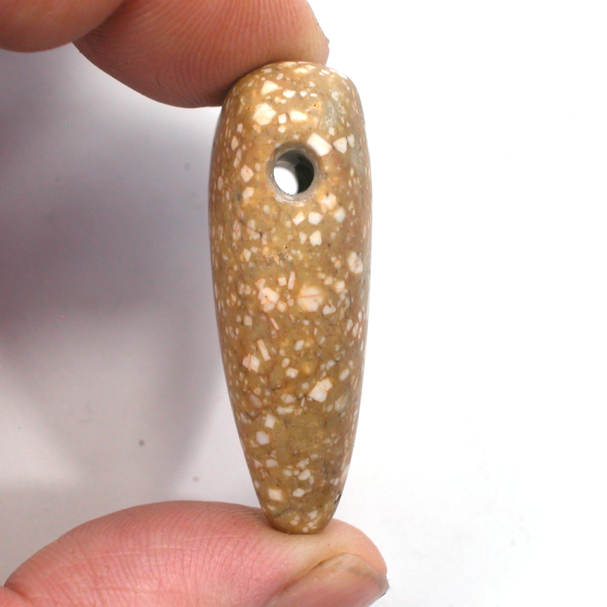 DVH Porphyry Heart of Stone Bead Pendant Handmade Matte 41x27x14 (5267) - DVHdesigns