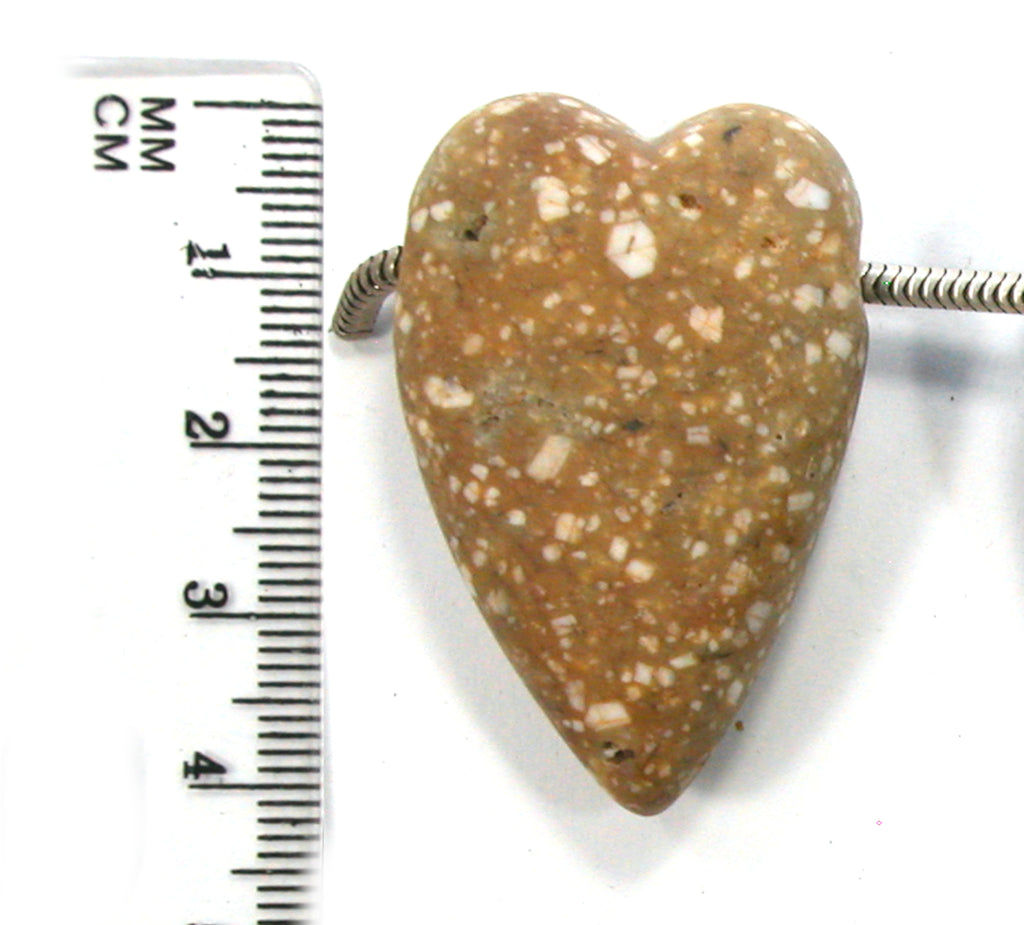DVH Porphyry Heart of Stone Bead Pendant Handmade Matte 41x27x14 (5267) - DVHdesigns