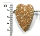 DVH Porphyry Heart of Stone Bead Pendant Handmade Matte 41x27x14 (5267)