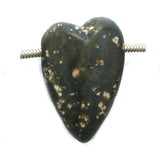 DVH Porphyry Heart of Stone Bead Pendant Handmade Matte 36x24x15 (5269)