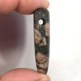 DVH Porphyry Heart of Stone Bead Pendant Handmade Matte 46x28x11 (5279)