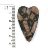 DVH Porphyry Heart of Stone Bead Pendant Handmade Matte 46x28x11 (5279)