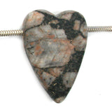 DVH Porphyry Heart of Stone Bead Pendant Handmade Matte 38x26x11 (5280)