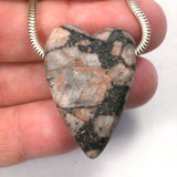 DVH Porphyry Heart of Stone Bead Pendant Handmade Matte 38x26x11 (5280)