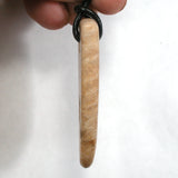 DVH Agatized Fossil Coral Shield Pendant Butt Hole 50x29x5mm Private Collection (5616)