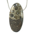 DVH Petoskey Stone Fossil Graveyard Bead Pendant Michigan Coral 52x26x12mm (6211) - DVHdesigns